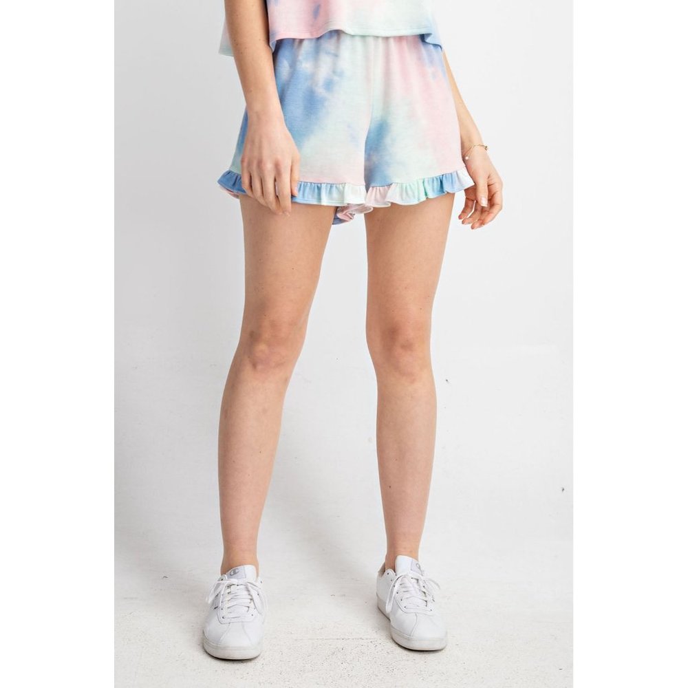 143 Story Cotton Candy Tie Dye Ruffle Shorts
